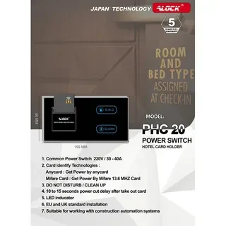 ALOCK Hotel Power Switch PHC model